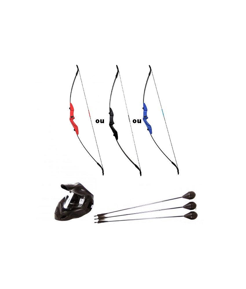 Kit Archery Tag ZEN 1 joueur comprenant un arc, trois flèches et un masque